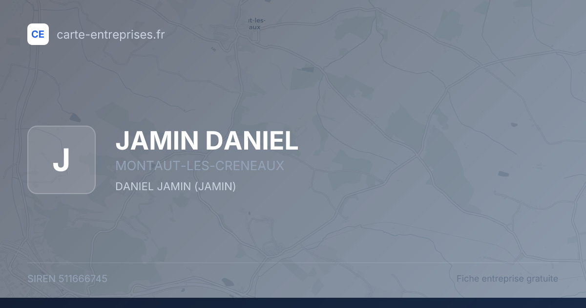JAMIN DANIEL — 511666745 — fiche entreprise