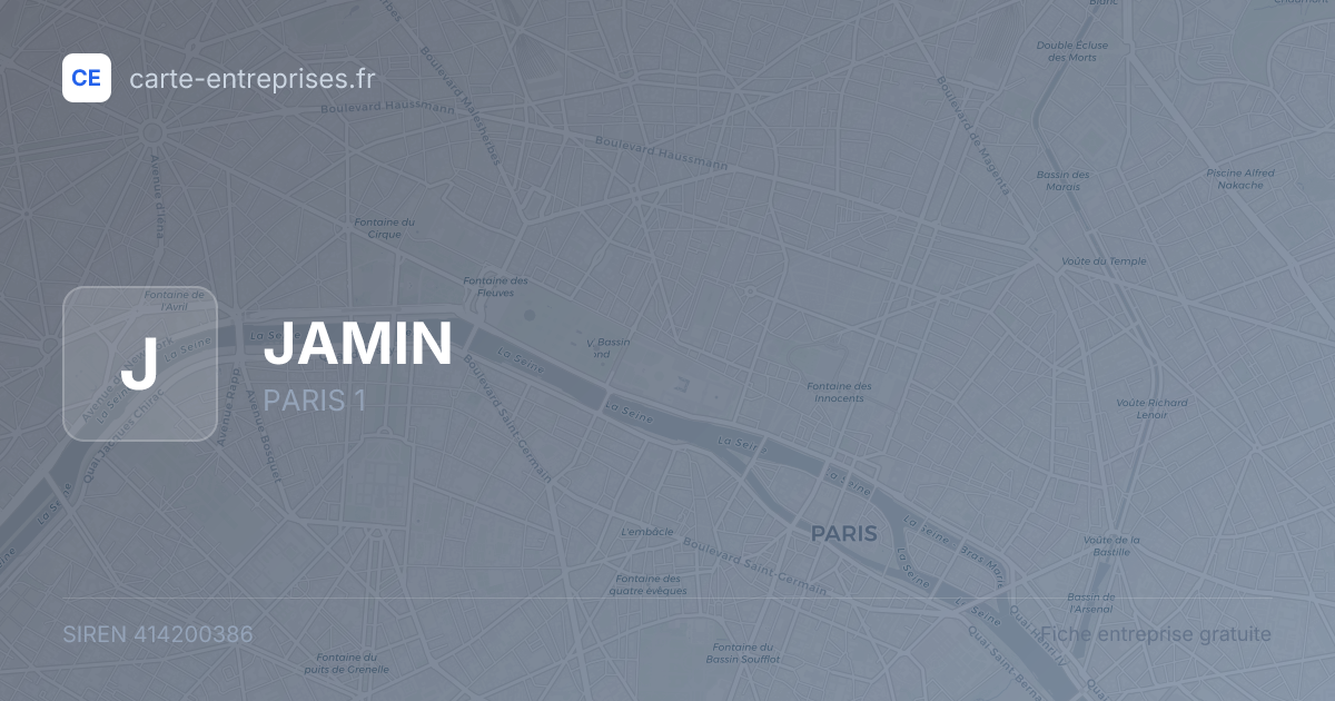 JAMIN — 414200386 — fiche entreprise