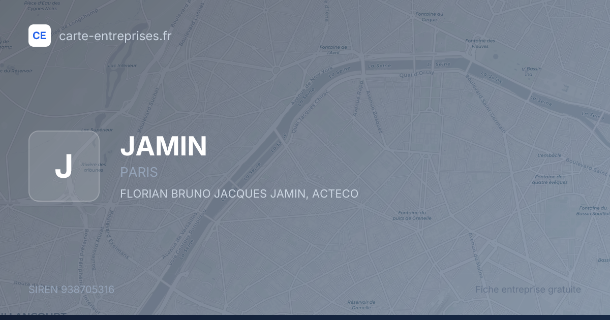 JAMIN — 938705316 — fiche entreprise