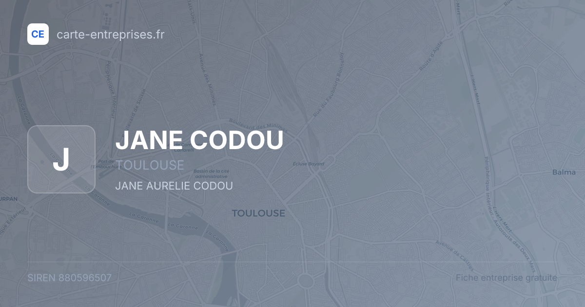 JANE CODOU — 880596507 — fiche entreprise