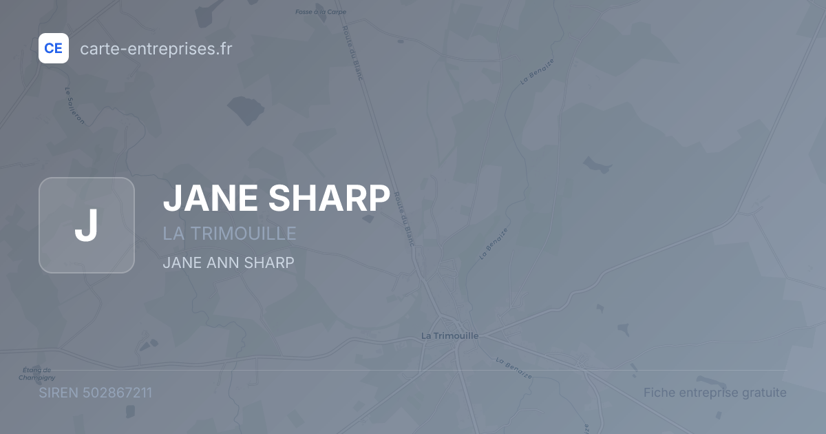 JANE SHARP — 502867211 — fiche entreprise