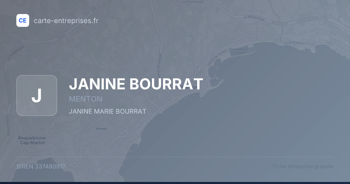 JANINE BOURRAT — 337480917 — fiche entreprise