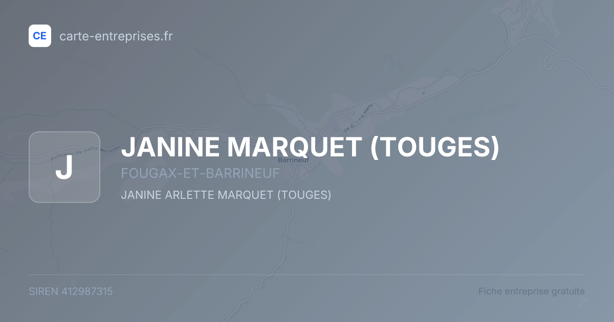 JANINE MARQUET (TOUGES) — 412987315 — fiche entreprise