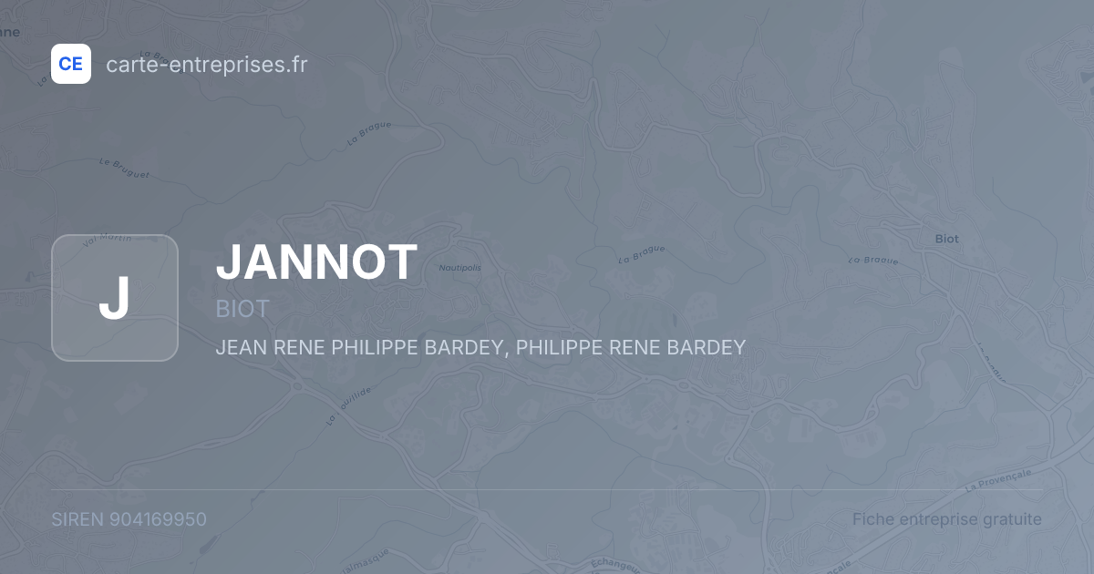 JANNOT — 904169950 — fiche entreprise