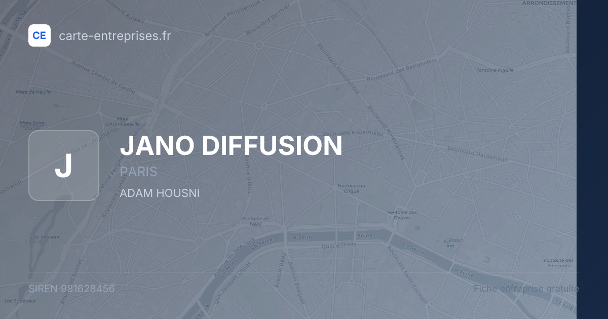 JANO DIFFUSION — 981628456 — fiche entreprise