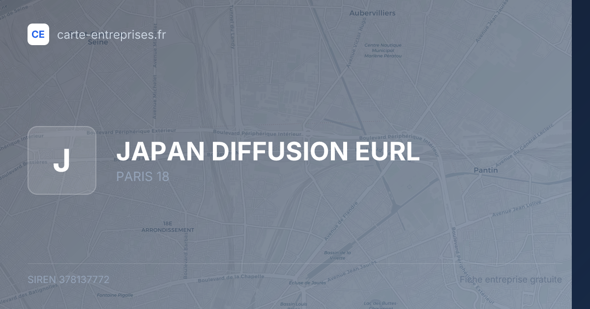 JAPAN DIFFUSION EURL — 378137772 — fiche entreprise