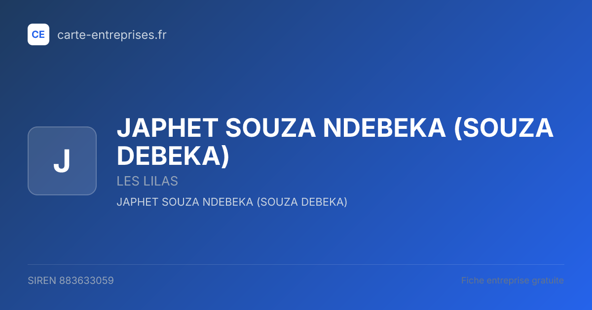 JAPHET SOUZA NDEBEKA (SOUZA DEBEKA) — 883633059 — fiche entreprise