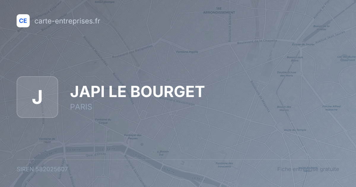 JAPI LE BOURGET — 582025607 — fiche entreprise