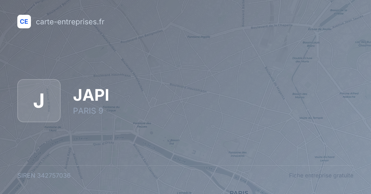 JAPI — 342757036 — fiche entreprise