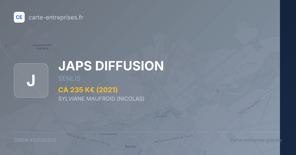 JAPS DIFFUSION — 453126203 — fiche entreprise
