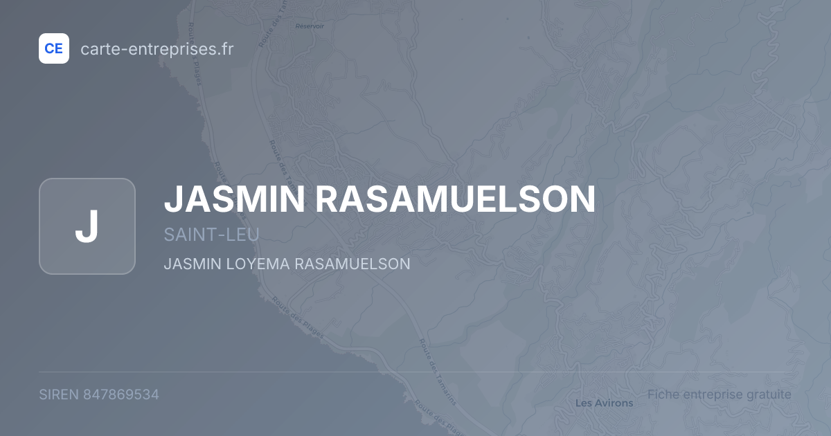 JASMIN RASAMUELSON — 847869534 — fiche entreprise
