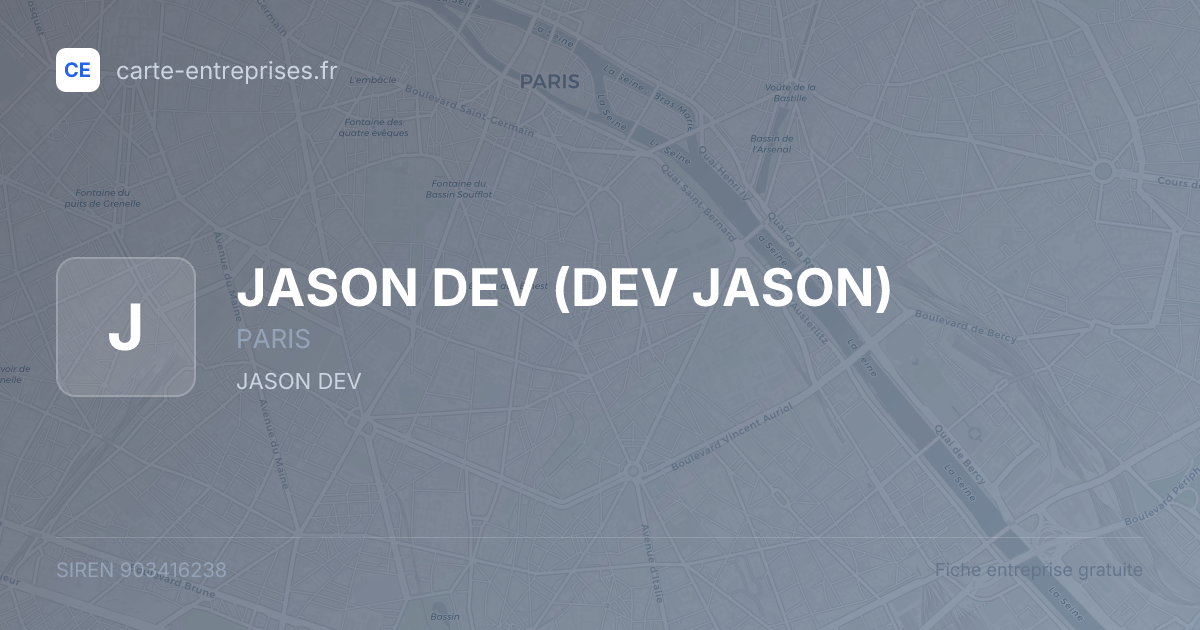 JASON DEV (DEV JASON) — 903416238 — fiche entreprise