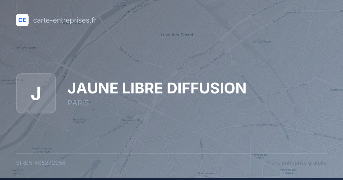 JAUNE LIBRE DIFFUSION — 405272956 — fiche entreprise
