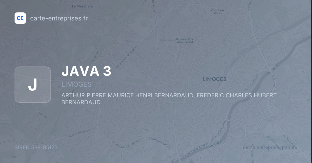 JAVA 3 — 539195123 — fiche entreprise
