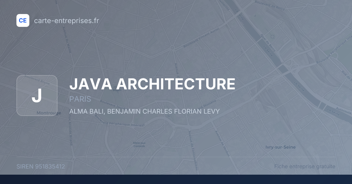 JAVA ARCHITECTURE — 951835412 — fiche entreprise