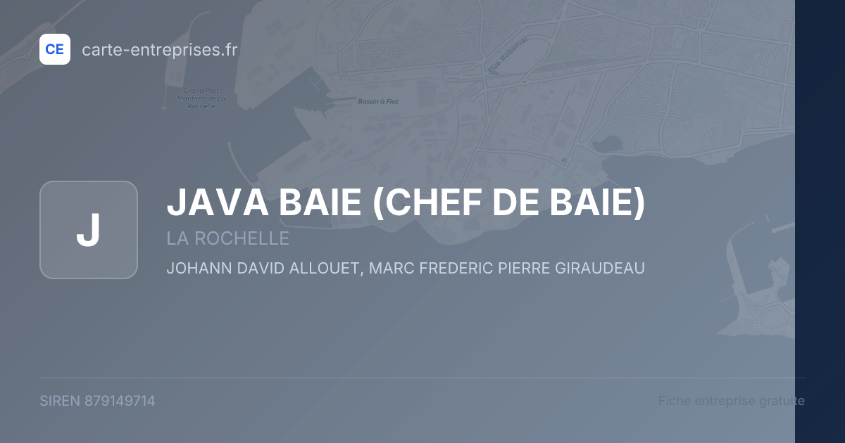 JAVA BAIE (CHEF DE BAIE) — 879149714 — fiche entreprise
