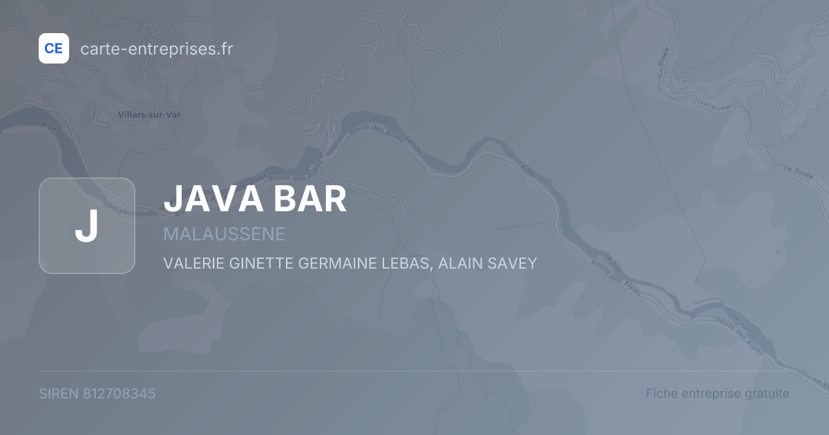 JAVA BAR — 812708345 — fiche entreprise