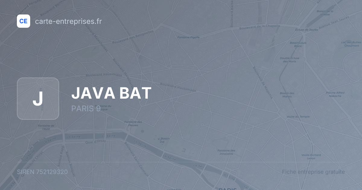 JAVA BAT — 752129320 — fiche entreprise