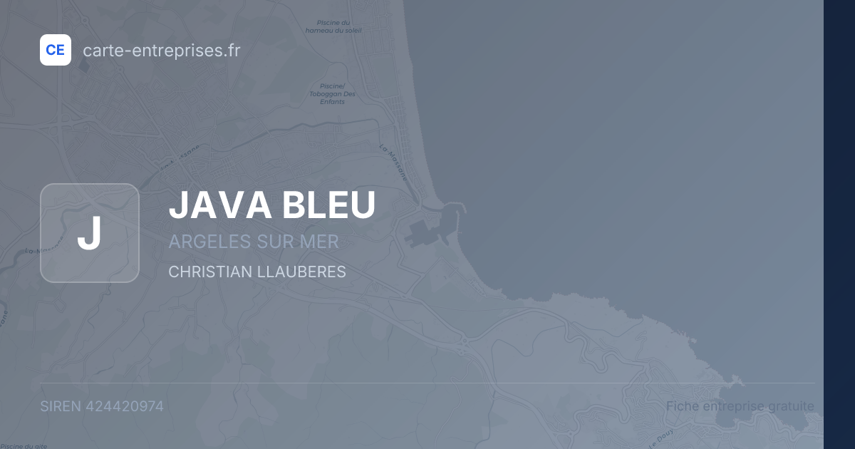 JAVA BLEU — 424420974 — fiche entreprise