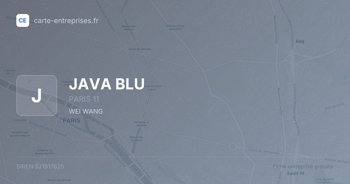 JAVA BLU — 521917625 — fiche entreprise