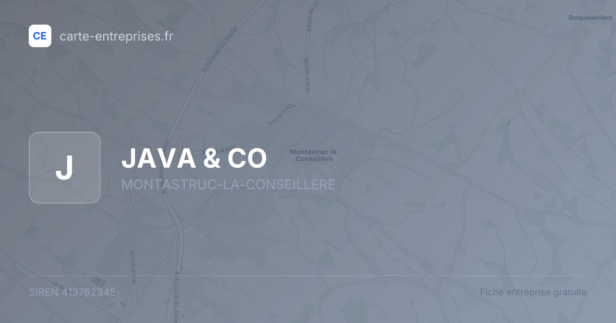 JAVA & CO — 413762345 — fiche entreprise