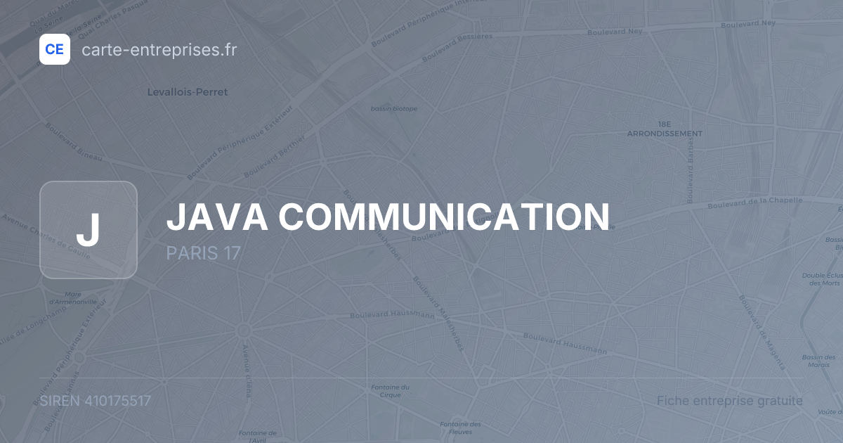 JAVA COMMUNICATION — 410175517 — fiche entreprise