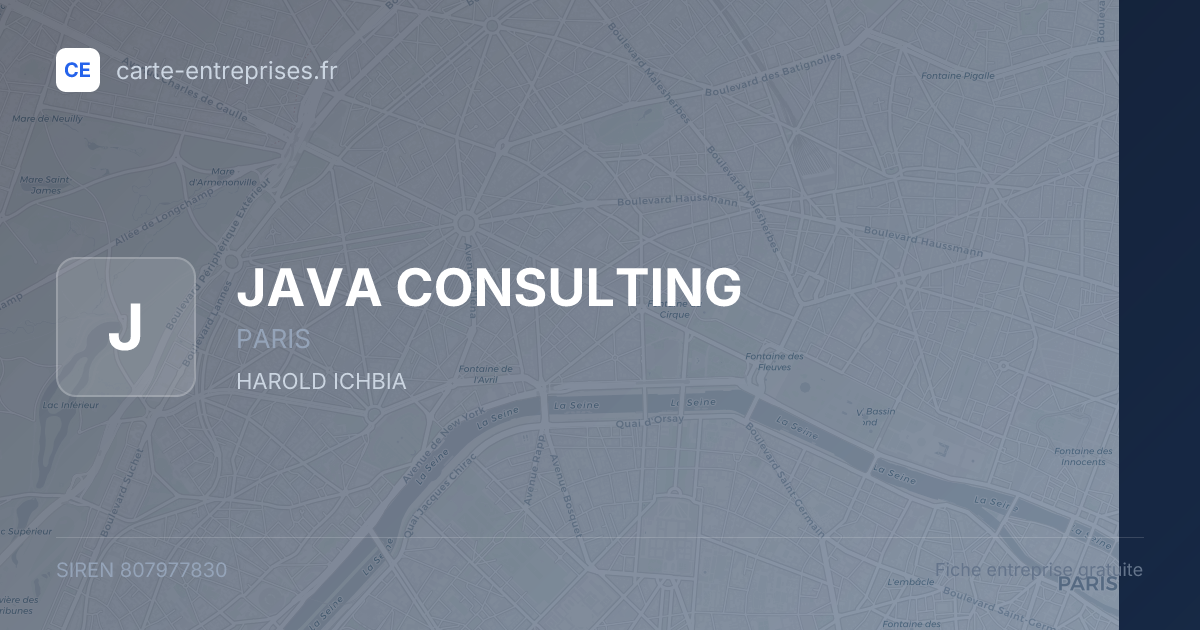 JAVA CONSULTING — 807977830 — fiche entreprise