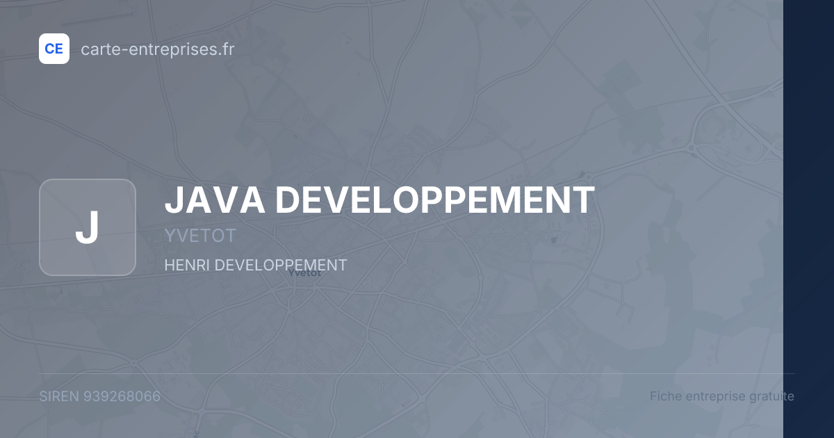 JAVA DEVELOPPEMENT — 939268066 — fiche entreprise