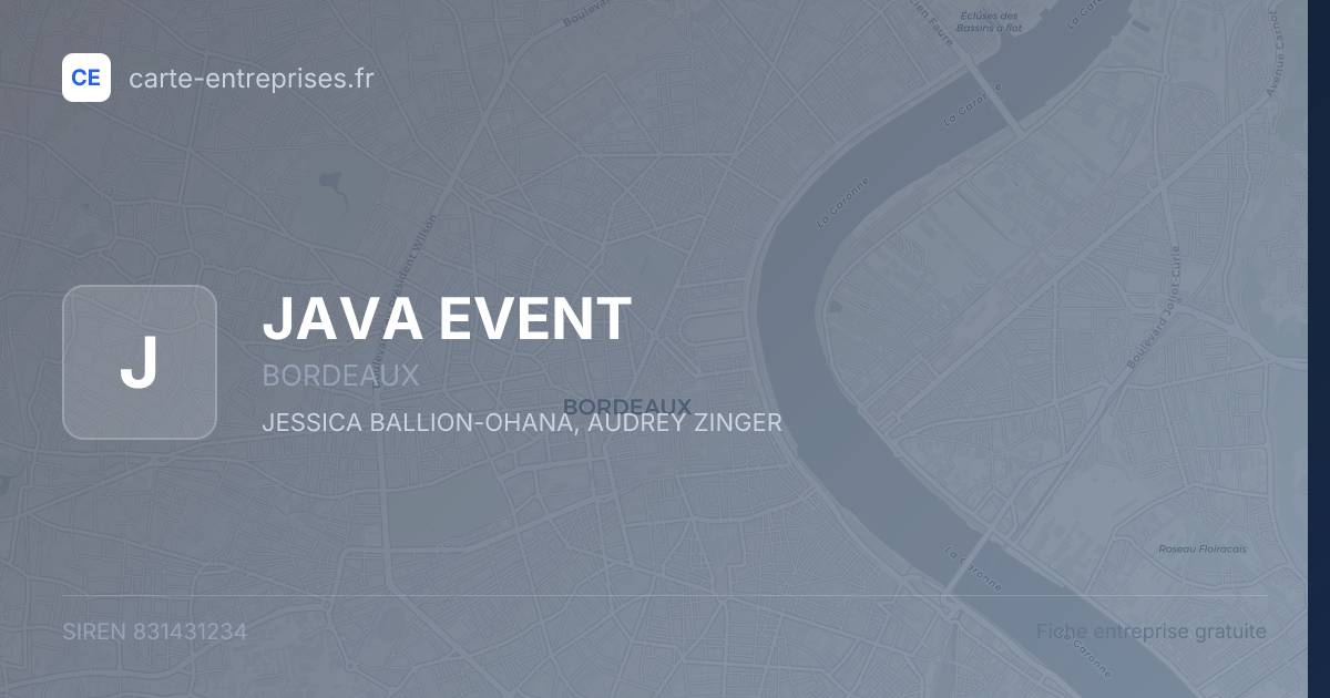 JAVA EVENT — 831431234 — fiche entreprise