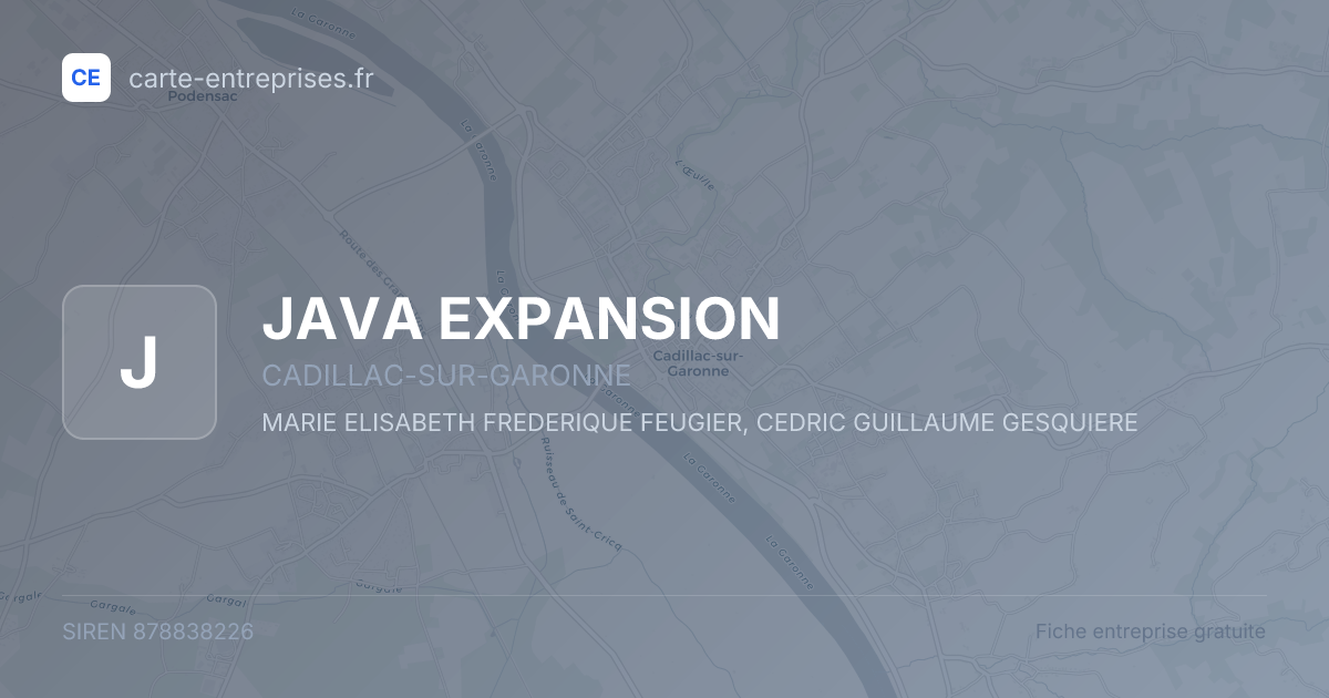 JAVA EXPANSION — 878838226 — fiche entreprise
