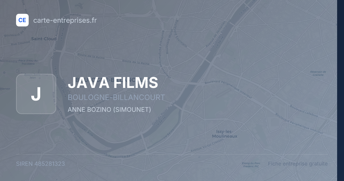 JAVA FILMS — 485281323 — fiche entreprise