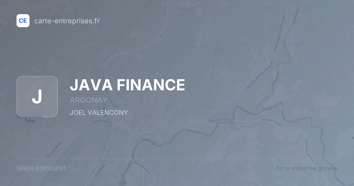 JAVA FINANCE — 838163681 — fiche entreprise