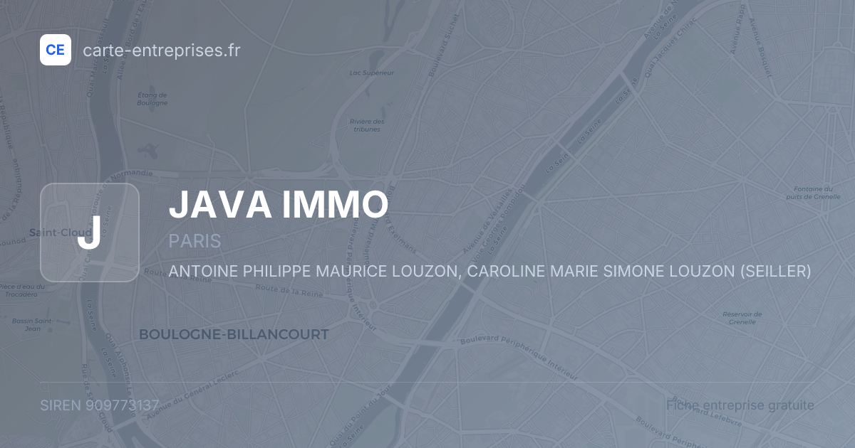 JAVA IMMO — 909773137 — fiche entreprise