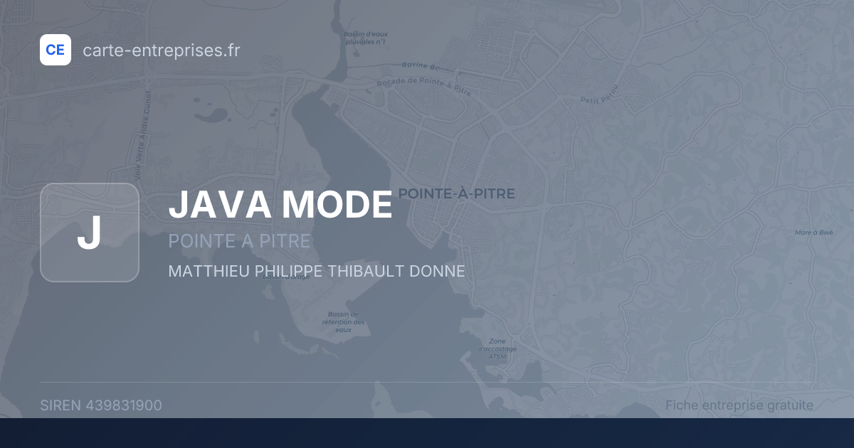 JAVA MODE — 439831900 — fiche entreprise