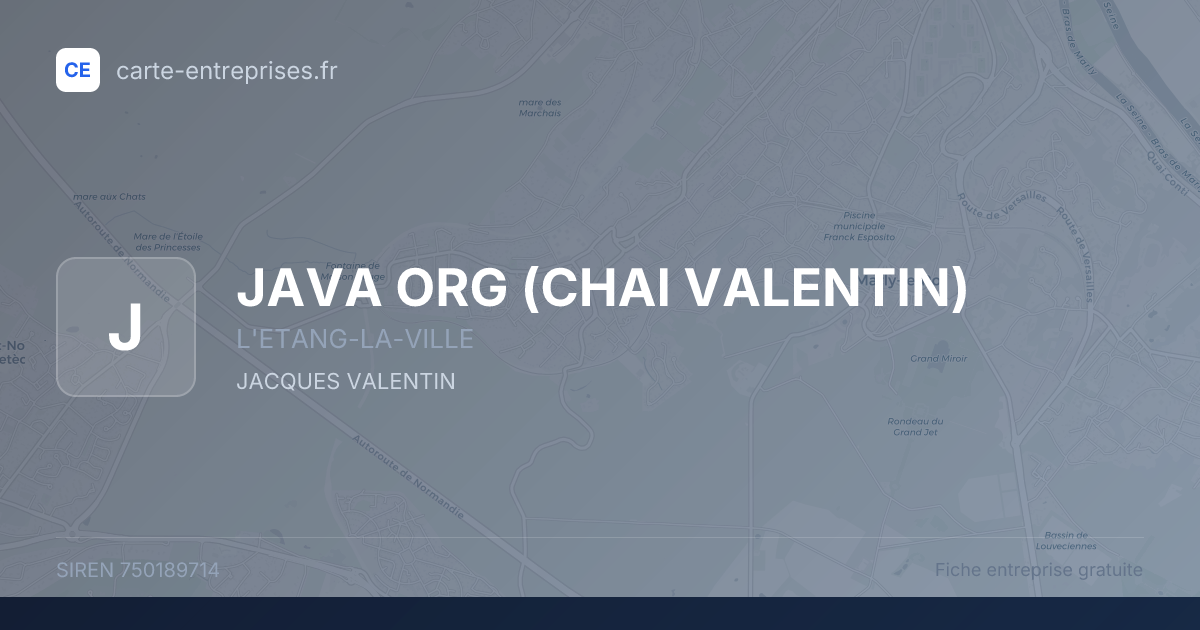 JAVA ORG (CHAI VALENTIN) — 750189714 — fiche entreprise