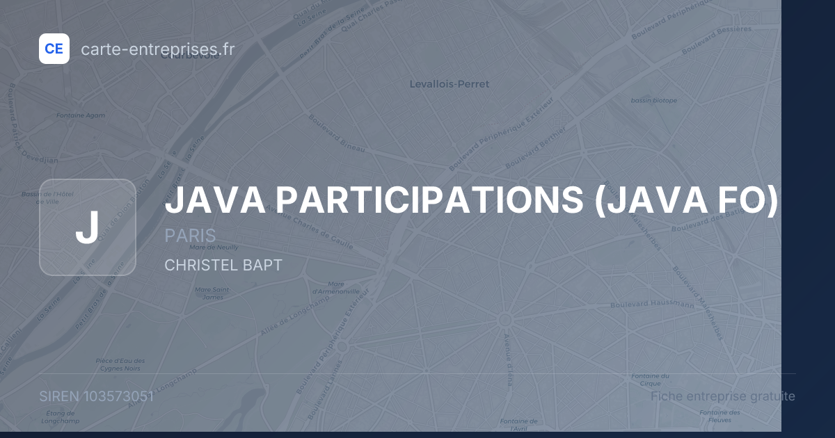 JAVA PARTICIPATIONS (JAVA FO) — 103573051 — fiche entreprise