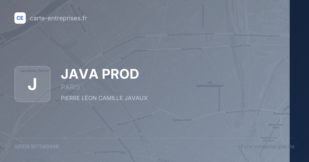 JAVA PROD — 977569466 — fiche entreprise