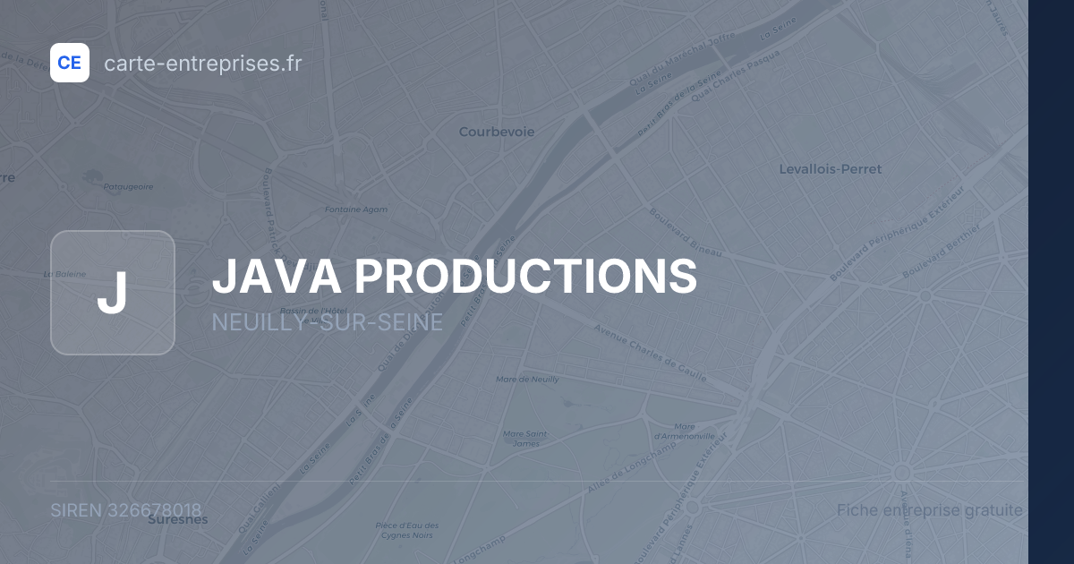 JAVA PRODUCTIONS — 326678018 — fiche entreprise