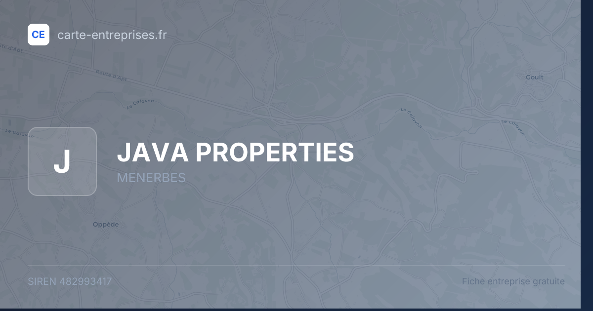 JAVA PROPERTIES — 482993417 — fiche entreprise