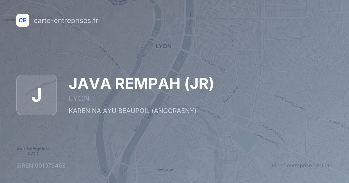 JAVA REMPAH (JR) — 991079468 — fiche entreprise