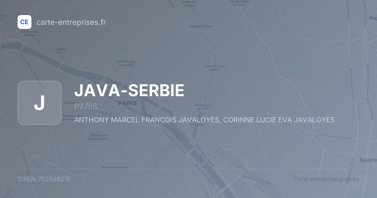 JAVA-SERBIE — 752849216 — fiche entreprise