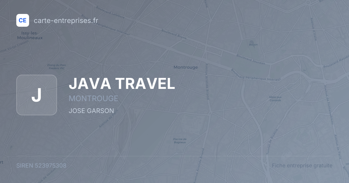 JAVA TRAVEL — 523975308 — fiche entreprise