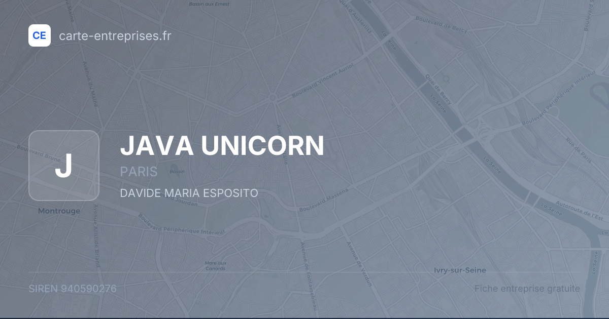 JAVA UNICORN — 940590276 — fiche entreprise