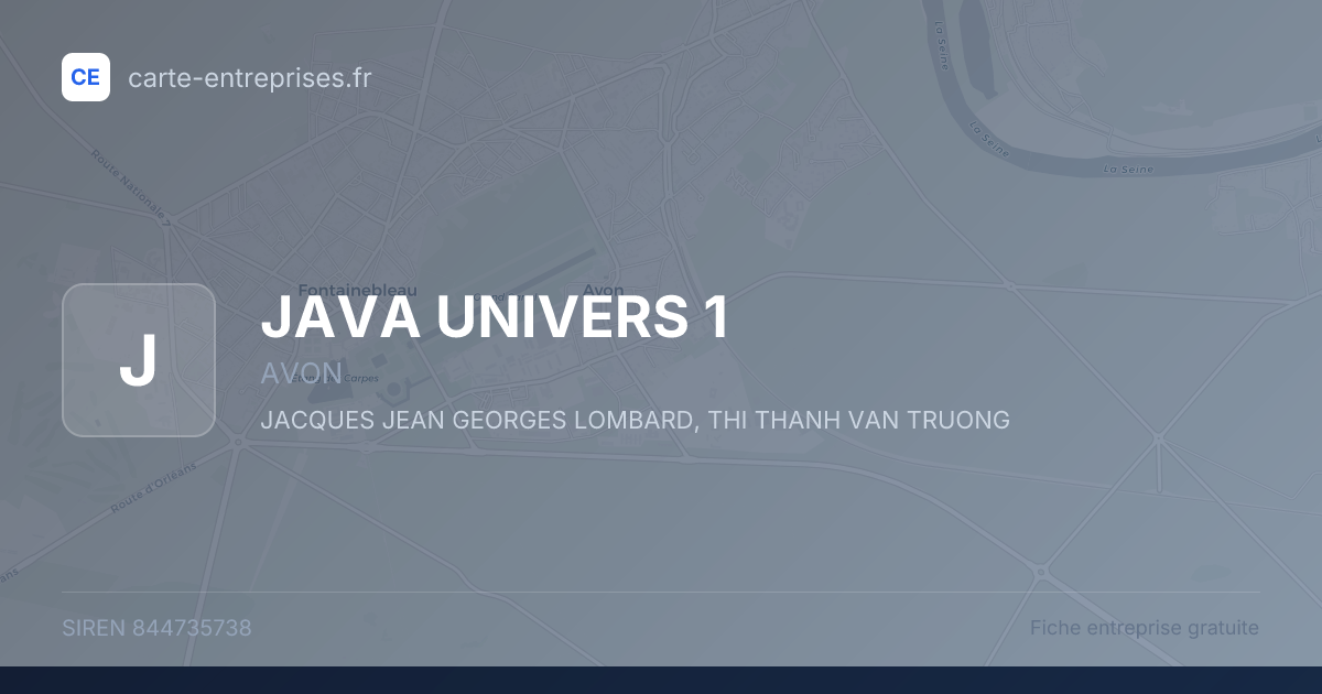 JAVA UNIVERS 1 — 844735738 — fiche entreprise