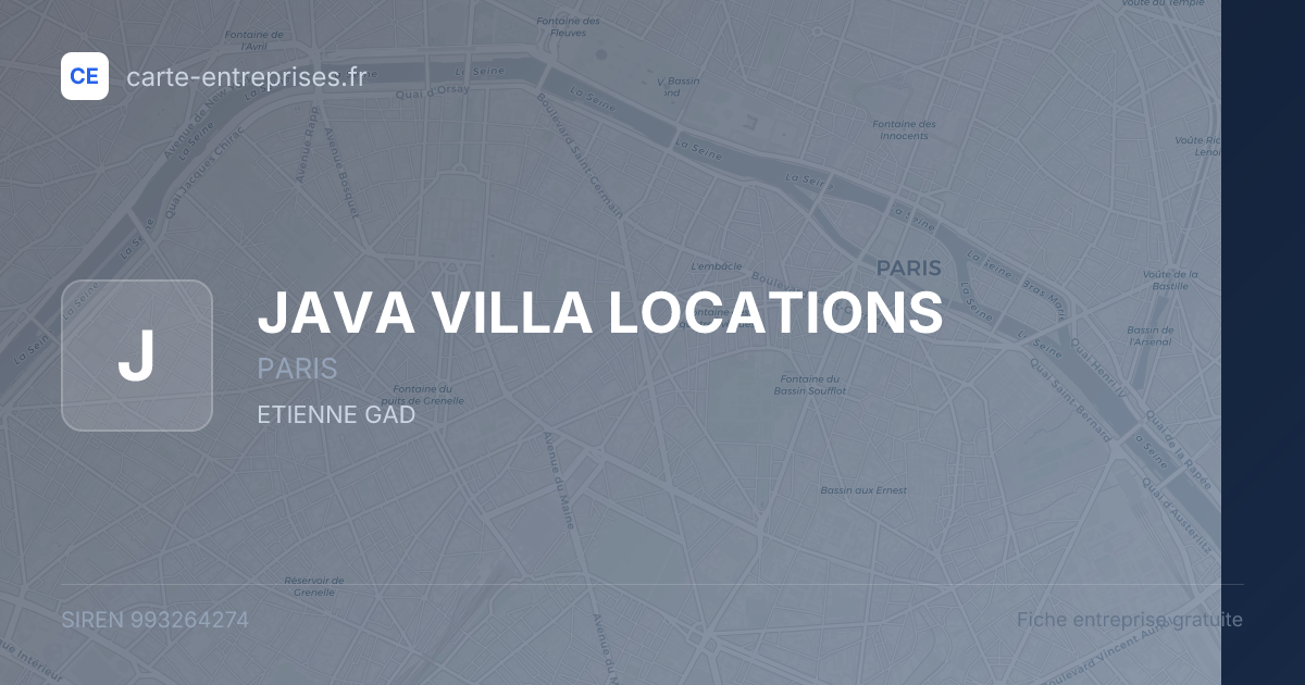 JAVA VILLA LOCATIONS — 993264274 — fiche entreprise