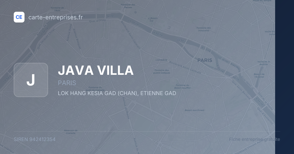 JAVA VILLA — 942412354 — fiche entreprise