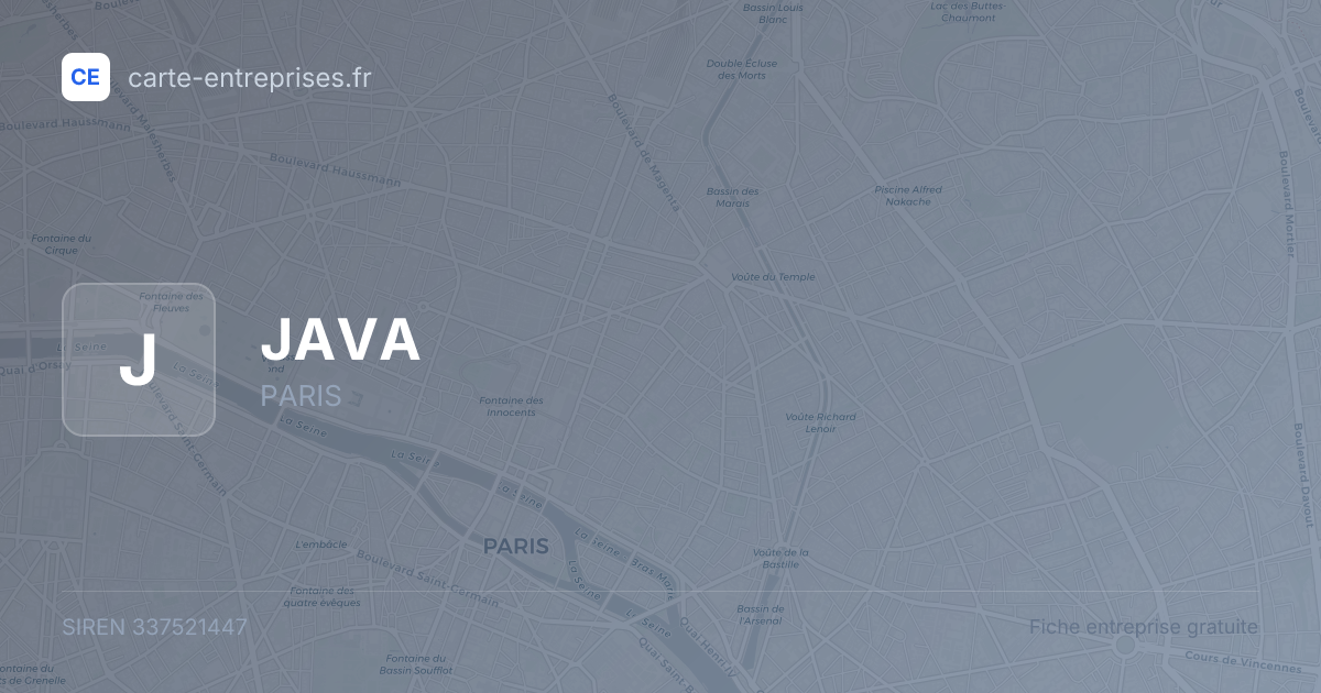 JAVA — 337521447 — fiche entreprise