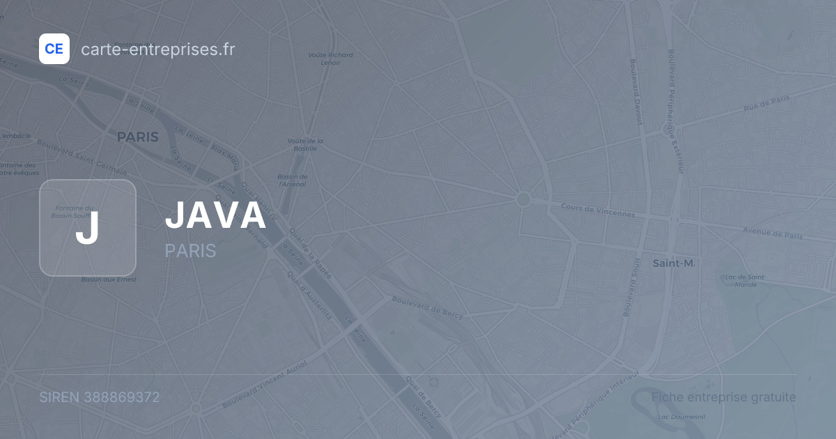 JAVA — 388869372 — fiche entreprise