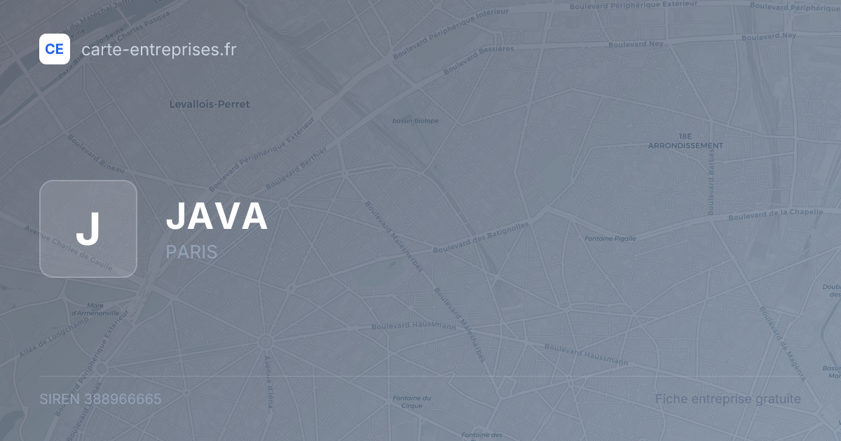 JAVA — 388966665 — fiche entreprise