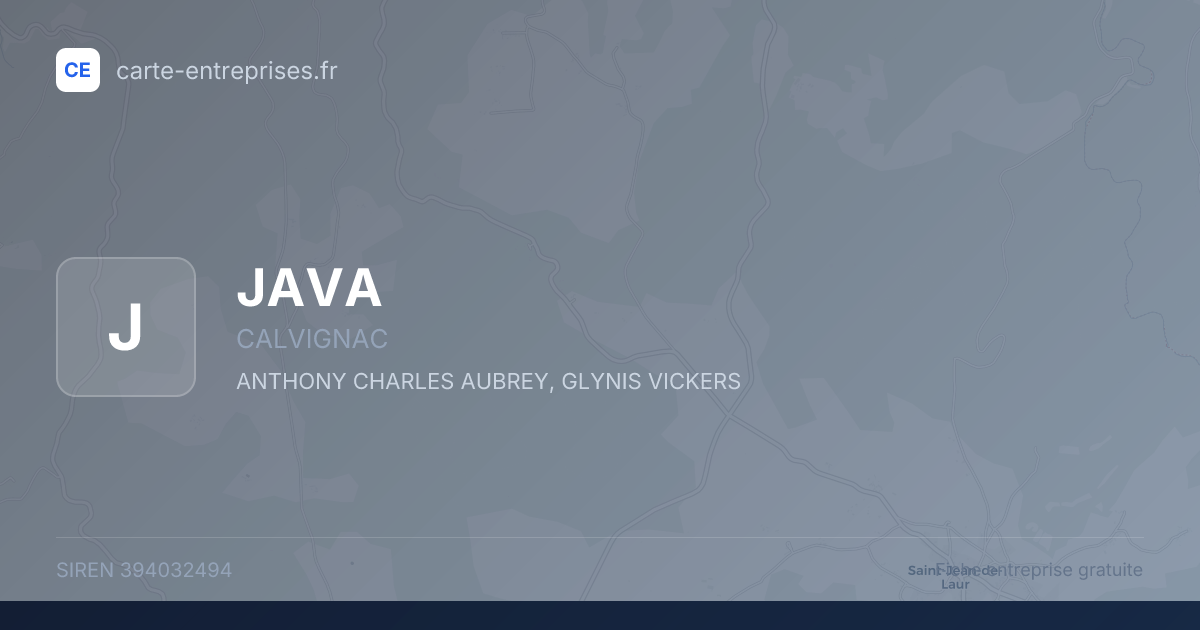JAVA — 394032494 — fiche entreprise